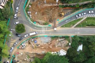 Programan cierre en la carrera 35, en El Poblado. FOTO: ALCALDÍA DE MEDELLÍN 