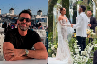 Rafael Gutiérrez (izquierda) y Sara Corrales en su boda con Damián Pasquini (derecha) /FOTOS: TOMADAS DE LA WEB 
