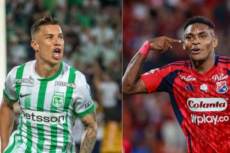 Matheus Uribe (izq.) y Brayan León (der.) son dos jugadores claves para sus equipos en este clásico. FOTO: JUAN ANTONIO SÁNCHEZ Y MANUEL SALDARRIAGA