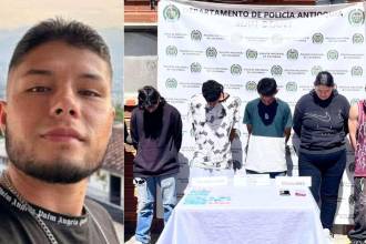 A la izquierda: Daniel Alberto Atehortúa, la víctima. A la derecha: los presuntos victimarios. /FOTOS: CORTESÍA