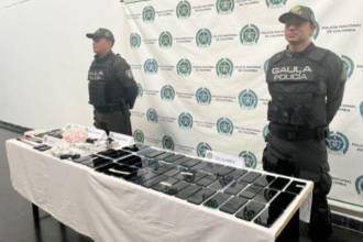 El call center estaba ubicado en el patio 2 del centro carcelario. FOTO: CORTESÍA POLICÍA METROPOLITANA