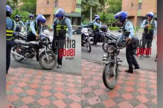 Agentes de tránsito inmovilizaron la moto. FOTO: CONTRA PODER ITAGUÍ