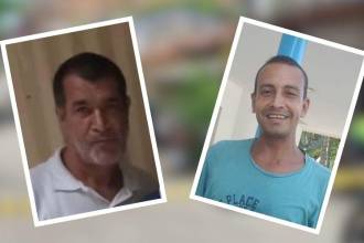 (Izq.) Luis Albeiro Serna (Der.) Joseph Álvarez Bustamante muertos este domingo en Puerto Berrío. FOTOS: CORTESÍA NOTIVISIÓN