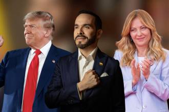 Donald Trump, presidente de Estados Unidos (izq.), Abelardo de la Espriella, presidente electo de Colombia (centro), y Giorgia Meloni, primera ministra de Italia (der.). FOTOS: INSTAGRAM @REALDONALDTRUMP - @GIORGIAMELONI Y COLPRENSA