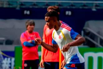 Jhon Córdoba, delantero centro chocoano al servicio de la Tricolor. FOTO: JUAN ANTONIO SÁNCHEZ - ENVIADO ESPECIAL