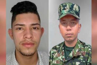 Izquierda: alias Primo Gay, señalado cabecilla del frente 36 de las disidencias de las Farc. Derecha: el soldado profesional Esneider Alejandro Pineda Olarte (Q.E.P.D.). /FOTOS: CORTESÍA