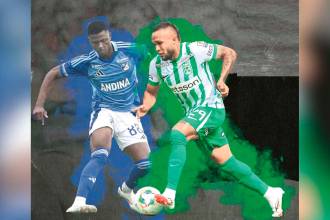 Neiser Villarreal (88) engrosa el joven Millos, que viene en ascenso, mientras que Andrés Sarmiento (der.) haría parte del 11 mixto con el que jugaría el Verde./FOTOS: CAMILO SUÁREZ Y COLPRENSA