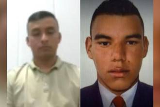 El teniente del Ejército Leider Ortiz Ortiz (izq.), condenado por homicidio y tortura, y Esneider Flórez Manco (der.), la víctima. FOTOS: CORTESÍA