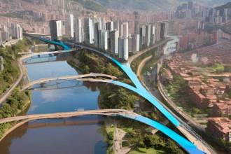 ¿Cómo lo ve? La Inteligencia Artificial nos muestra así el panorama del futuro en el Aburrá. / FOTO: IA CANVA