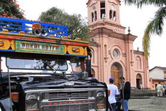 Parque principal de Pueblorrico, Suroeste antioqueño. /FOTO: ARCHIVO - SERGIO SÁENZ