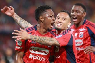 Alexis Serna fue el gran protagonista del DIM ante América con sus dos anotaciones. / FOTO: MANUEL SALDARRIAGA