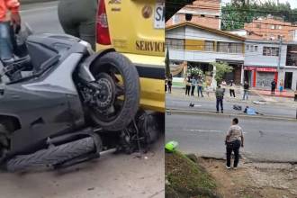 Dos accidentes se presentaron en la Avenida 80. FOTO: REDES SOCIALES PRENSA PAISA