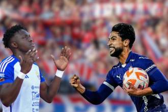 El defensor Alfonso Simarra y el delantero Jeison Medina, nuevos jugadores del DIM. FOTO: @JEISONMEDINAE27 Y ALFONSO_SIMARRA