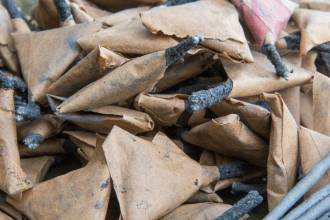 Seis menores fueron sorprendidos manipulando pólvora. FOTO: EDWIN BUSTAMANTE RESTREPO