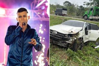 Así quedó la camioneta en la que iba Sebastián Ayala. FOTOS: INSTAGRAM @sebastiianayalaoficial