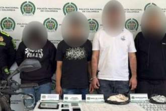 Las seis personas capturadas son señaladas por concierto para delinquir y hurto calificado. / FOTO: POLICÍA ANTIOQUIA