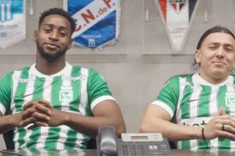 El delantero Ian Poveda (der.) y el defensor Andrés Reyes (izq.) nuevos jugadores de Nacional. FOTO: ATLÉTICO NACIONAL