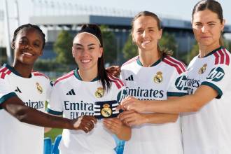 De izq. a der.: Linda Caicedo, Athenea del Castillo, Sandie Tolettiy Signe Kallesøe Bruun FOTO: REAL MADRID C.F. 