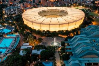Así se verá el estadio Atanasio Girardot de noche. /FOTO: ALCALDÍA DE MEDELLÍN