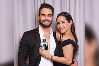 Frederick Oldenburg, presentador venezolano (izq.) y Carmen Villalobos (der). FOTO: @FREDEFUTBOL