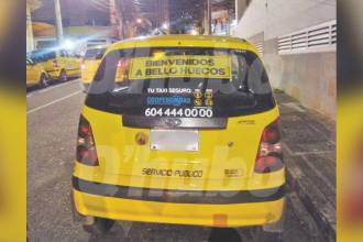 Este es uno de los mensajes que han instalado las taxistas de Bello para elevar su voz de protesta. /FOTO: CORTESÍA
