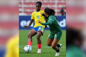 Linda Caicedo, una de las estrellas de La Tricolor, no pudo anotar ante Bolivia, que la mantuvo controlada. FOTO: CONMEBOL