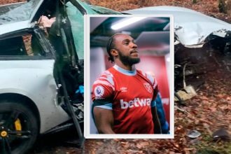 Así quedó el vehículo del futbolista Michail Antonio. /FOTO: INSTAGRAM @michailantonio