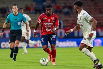 John Montaño ha intentado darle una buena cara al DIM. Ya lleva un gol este semestre. FOTO: MANUEL SALDARRIAGA.