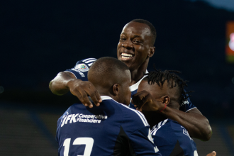 Celebración del gol de la victoria de Medellín contra MIllonarios. / FOTO: CAMILO SUÁREZ