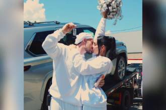 “Nos esperan nuevos sueños, nuevos destinos y más historias juntos”, dijo la barranquillera en una publicación. FOTO: CAPTURA DE VIDEO INSTAGRAM @ANDREAVALDIRISOS