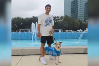 “Es mi mejor amigo”, dijo Jéfferson Chacón sobre su perro Milo en una entrevista. FOTO: CAPTURA DE VIDEO NOTICIAS CARACOL
