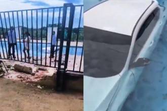 La conductora logró salir del carro por sus propios medios. FOTOS: CAPTURA DE VIDEO X @HUELLAS_TV