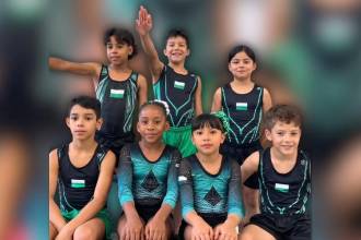 De arriba a abajo (de izq. a der.): Thiago Ramírez, Juan José Patiño, Maximiliano Botero, Bryant Soto, Valery Hinestroza, Luciana Tamayo e Isaac Herrera, son los 7 clasificados en Preinfantil al Suramericano. FOTO: CORTESÍA