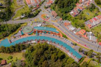 Obras del intercambio vial Alto de Las Palmas. FOTO: GOBERNACIÓN DE ANTIOQUIA