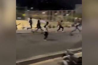 Pelea con machetes en San Javier. FOTO: DENUNCIAS ANTIOQUIA