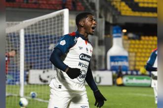 Yony González abrió el marcador para Independiente Medellín. FOTO: CORTESÍA - DIM
