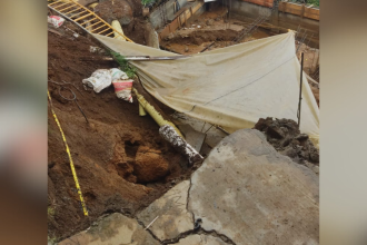 Deslizamiento por ruptura de tubo en Llanaditas. /FOTO: CORTESÍA