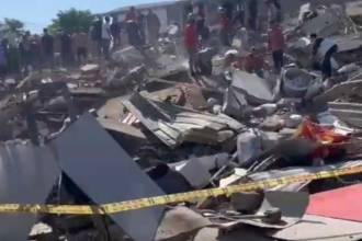 Colapso de edificio en Cali tras el terremoto. FOTO: REDES 
