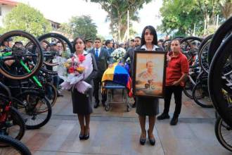 El ciclista fue velado y despedido en La Ceja, municipio en el que vivía. /FOTO: ESNEYDER GUTIÉRREZ