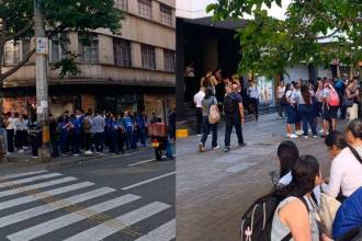 Evacuación en el centro de Medellín. FOTOS: JORGE PÉREZ