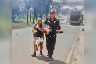 Abuela y nieta con quemaduras tras la explosión en México. /FOTO: REDES SOCIALES