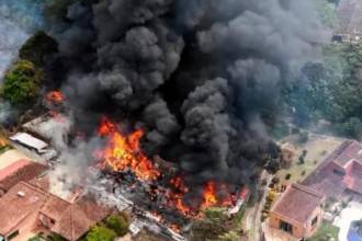 El incendio se presentó en la vereda San Diego. FOTO: CORTESÍA ALCALDÍA DE GIRARDOTA
