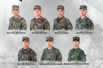 Ellos son los 7 soldados fallecidos. FOTO: TOMADO DE X @COL_EJERCITO