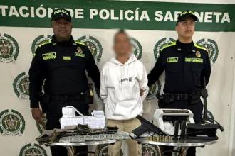 En el sitio capturaron a un hombre de 48 años. FOTO: POLICÍA NACIONAL