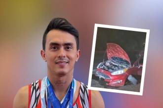 El vehículo del campeón Jossimar Calvo quedó inservible tras la violenta onda explosiva en Cúcuta. FOTO: IG @JOSSIMARCALVO