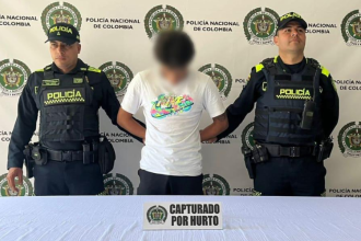 Presunto responsable de hurto a turista en El Poblado. /FOTO: POLICÍA NACIONAL