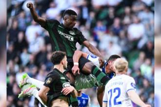 Cabezazo de Jhon Córdoba que otorgó la victoria del Krasnodar de Rusia. FOTO: INSTAGRAM FCKRASNODAR