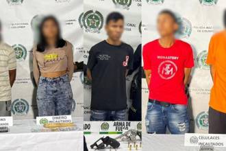 Los capturados por la Policía en Itagüí. FOTOS: POLICÍA METROPOLITANA
