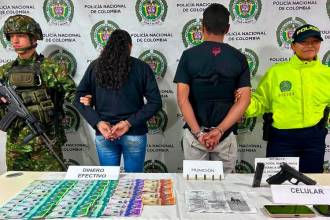 Capturados y elementos encontrados en su poder. FOTO: EJÉRCITO NACIONAL