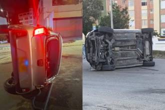 En medio de una persecución de la Policía, los sujetos perdieron el control y se volcaron. FOTO: POLICÍA BOGOTÁ